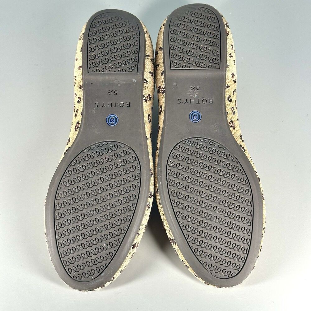 Rothy's Women's The Flat Size 5.5 Leopard Print Textile Slip On Ballet Shoes - Picture 9 of 13